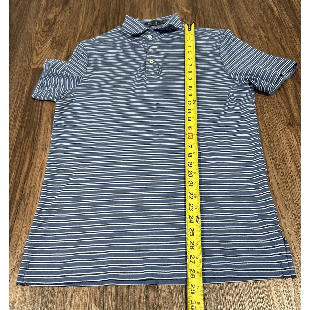 RALPH LAUREN Men's Blue Quarter Button Polo T-Shirt Size SP Great!!